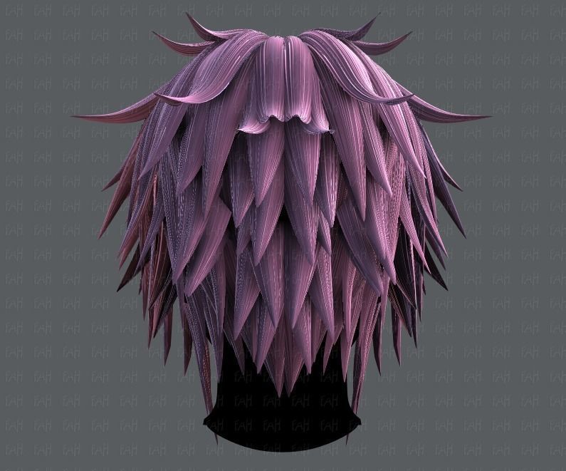 3D Hair style for Man TypeB V01 Low-poly 3D model_5