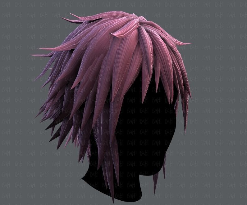 3D Hair style for Man TypeB V01 Low-poly 3D model_18