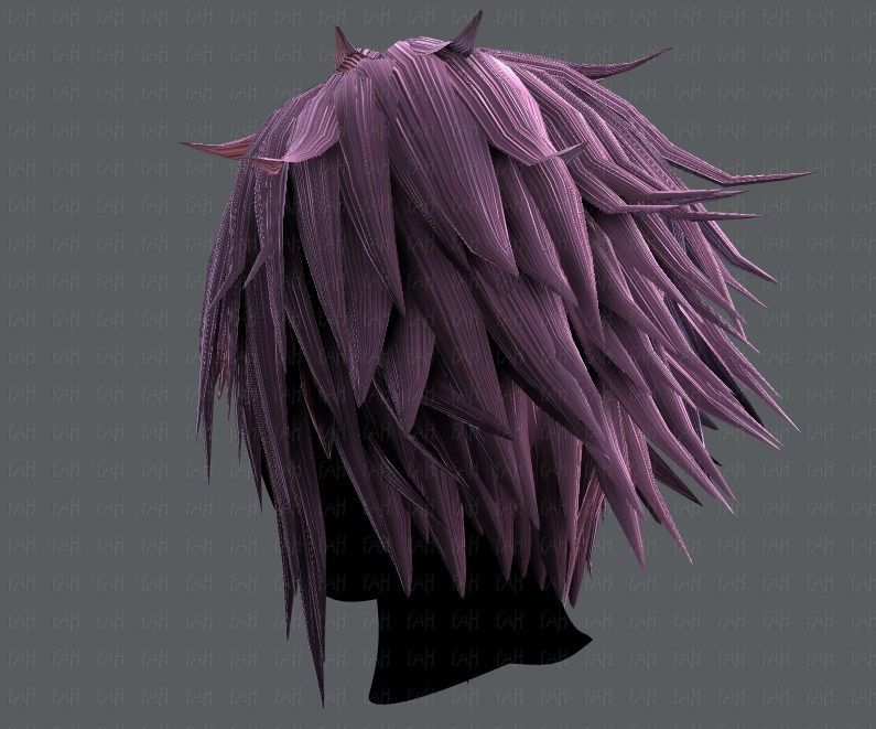 3D Hair style for Man TypeB V01 Low-poly 3D model_22