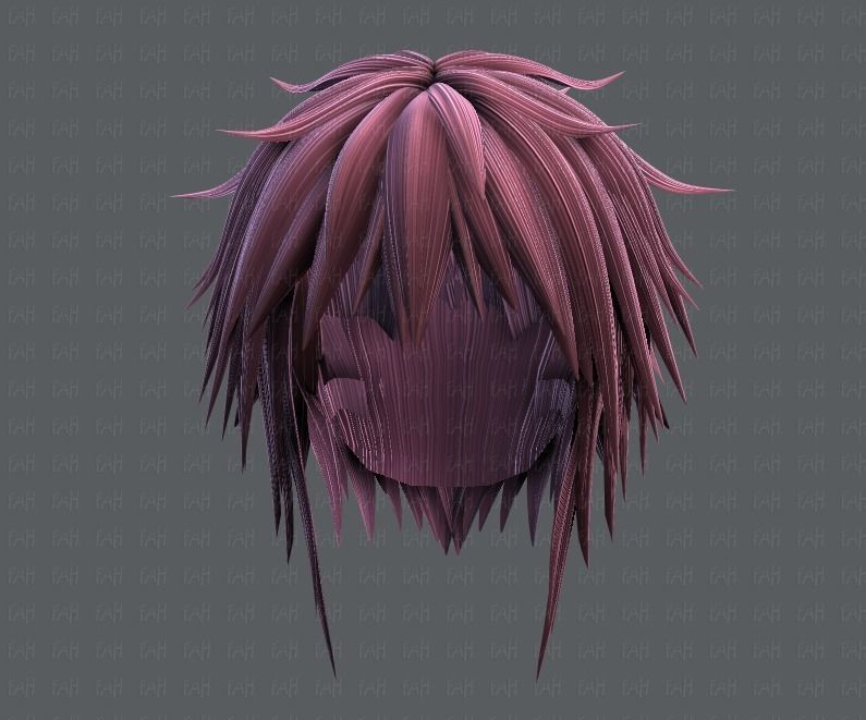 3D Hair style for Man TypeB V01 Low-poly 3D model_37