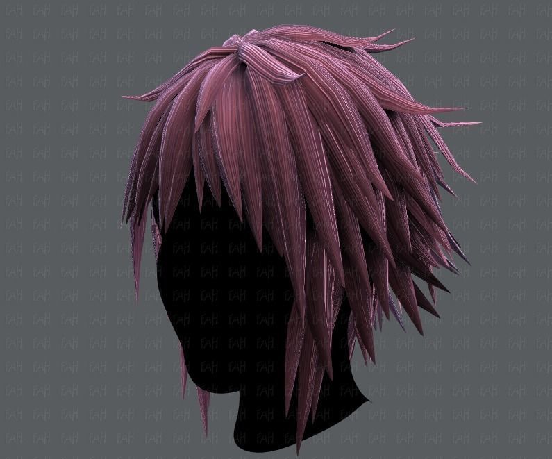 3D Hair style for Man TypeB V01 Low-poly 3D model_24