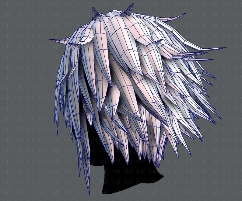 3D Hair style for Man TypeB V01 Low-poly 3D model_30