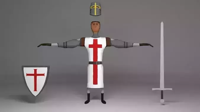 Crusader knight holding sword