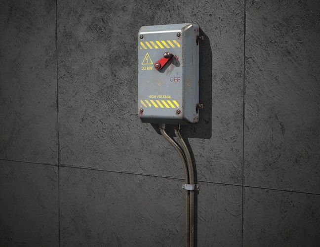Electrical Switch for games Low-poly 3D model