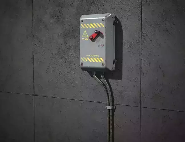 Electrical Switch for games Low-poly 3D model