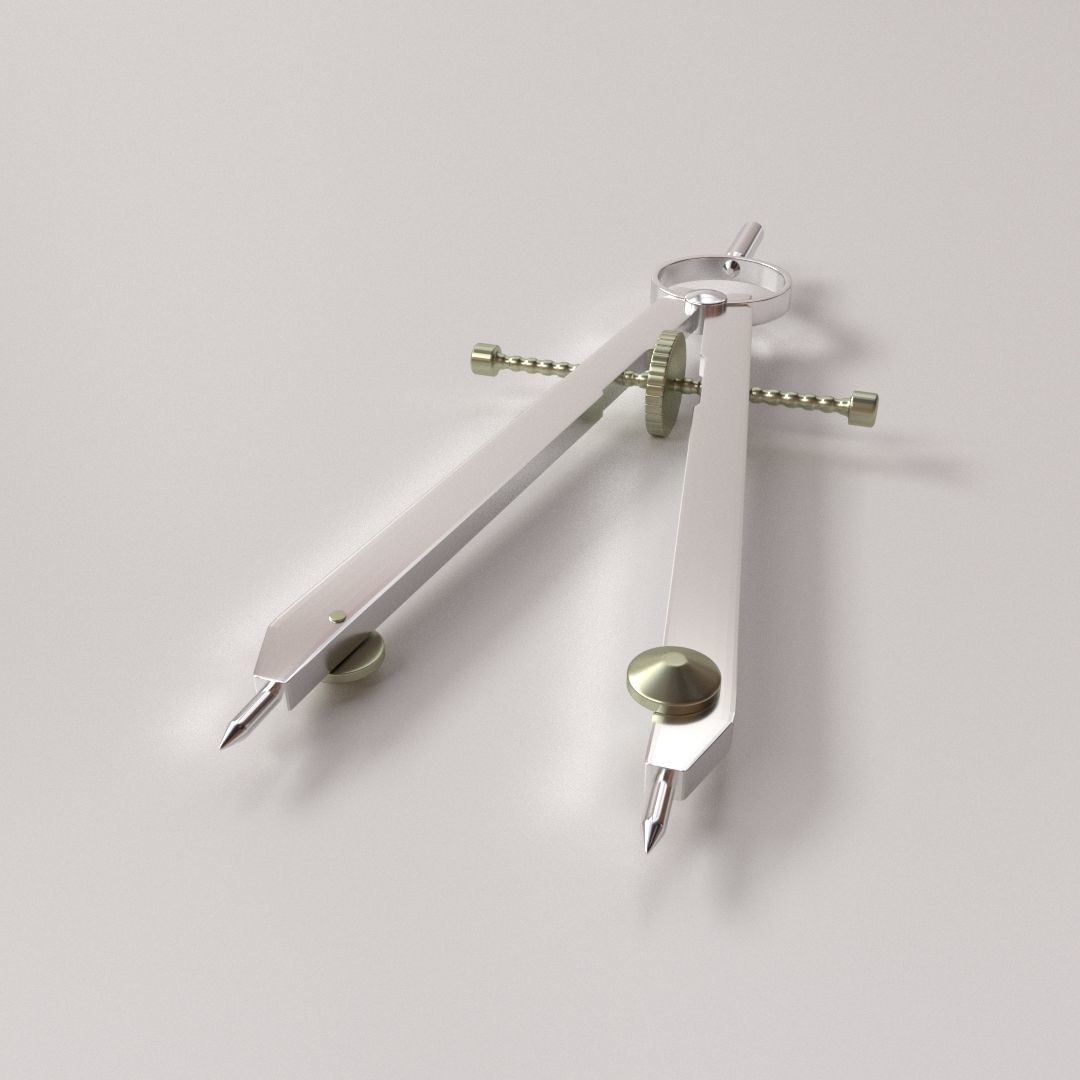 Compasses metal compass 3D model_2