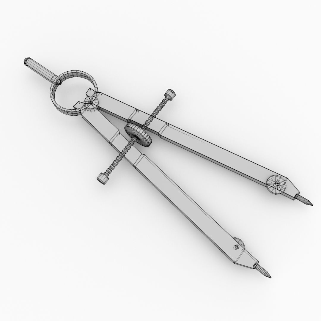 Compasses metal compass 3D model_4