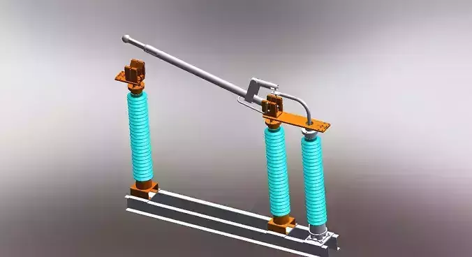 DISCONNECTOR SWITCH OUTDOOR VERTICAL BREAK 115 KV Free 3D model