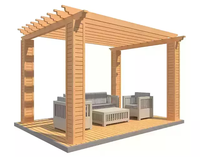 Pergola 24 Low-poly 3D model