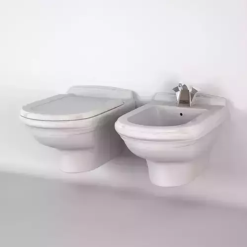 V B Sink two toilets on wall
