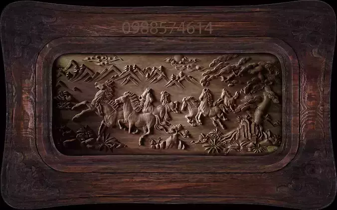 Mural Horse  wood carving file stl OBJ and ZTL for CNC 3D print model