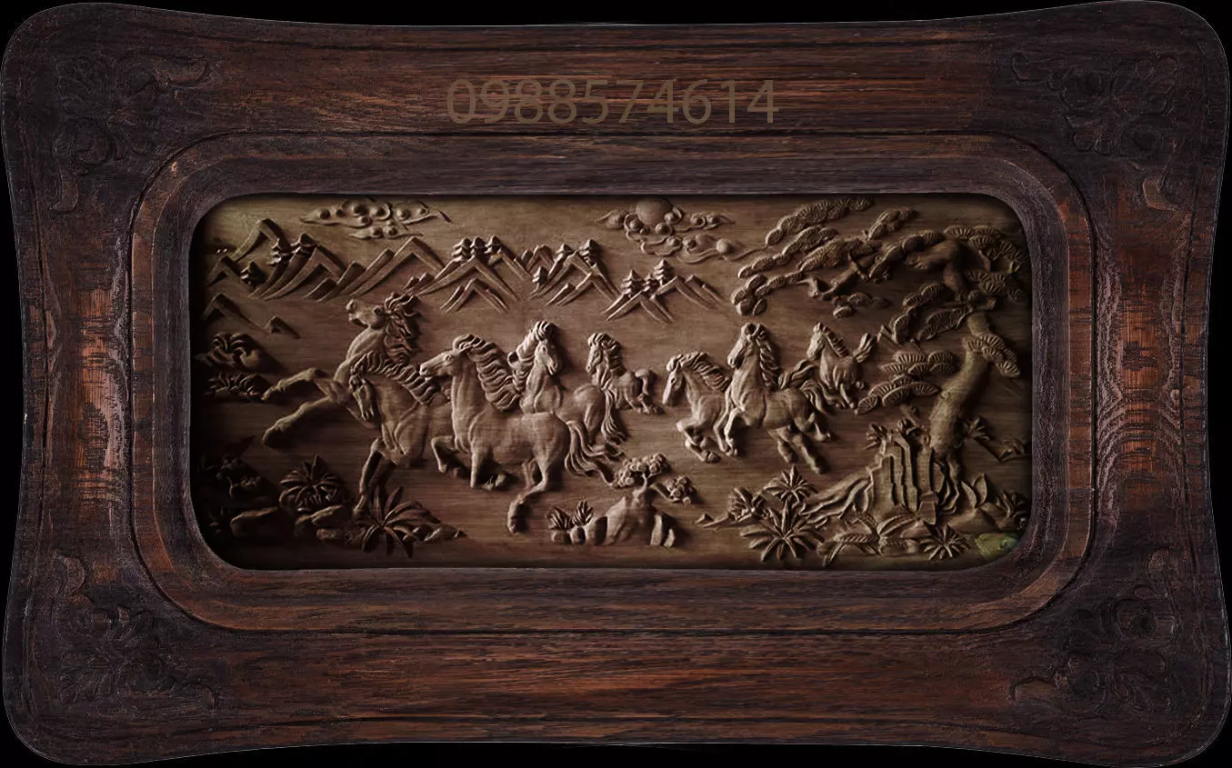 Mural Horse  wood carving file stl OBJ and ZTL for CNC 3D print model_0