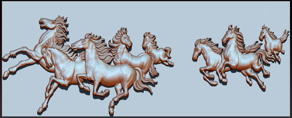 Mural Horse  wood carving file stl OBJ and ZTL for CNC 3D print model_1