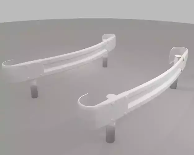 Guardrail curved - japanese - high poly
