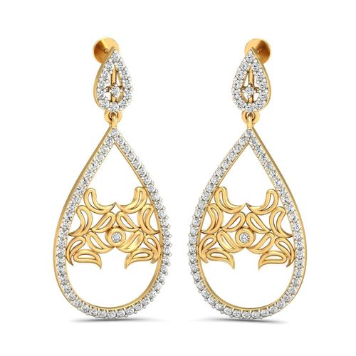 Drop Shaped Drop Earrings With Diamonds  5 3D print model