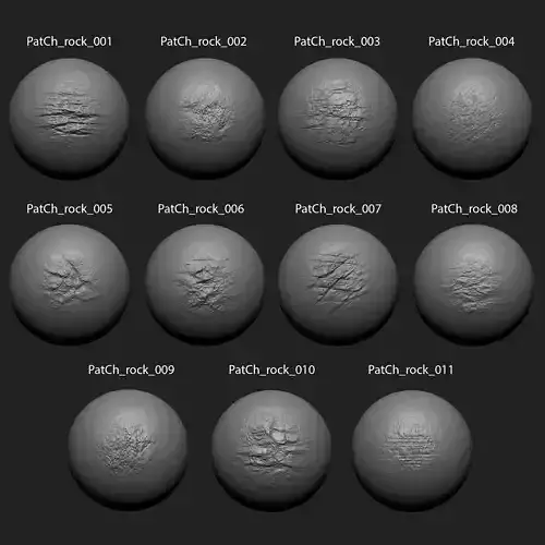 Zbrush Alpha Pack Rock Set2 for Free Texture
