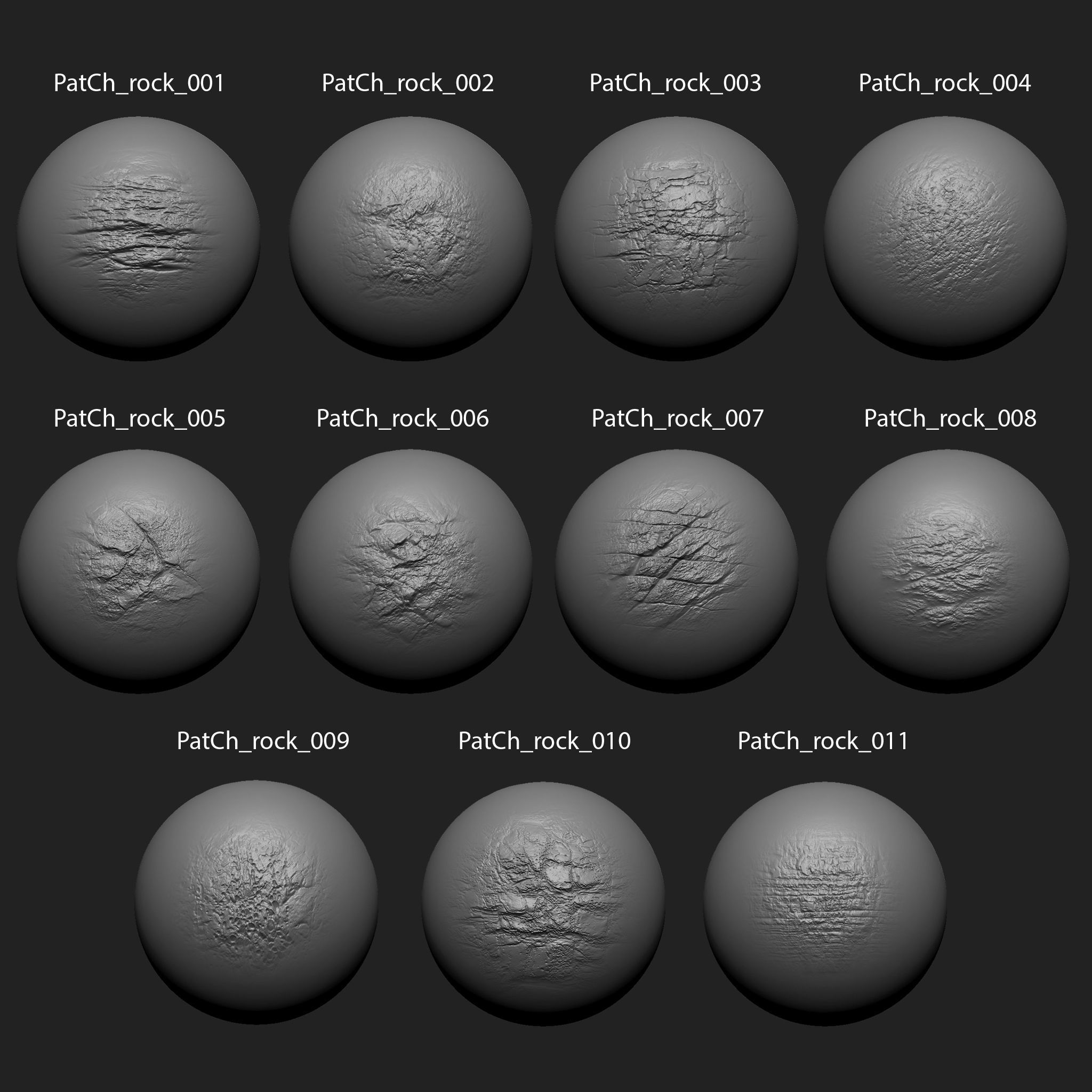 Zbrush Alpha Pack Rock Set2 for Free free Texture | CGTrader