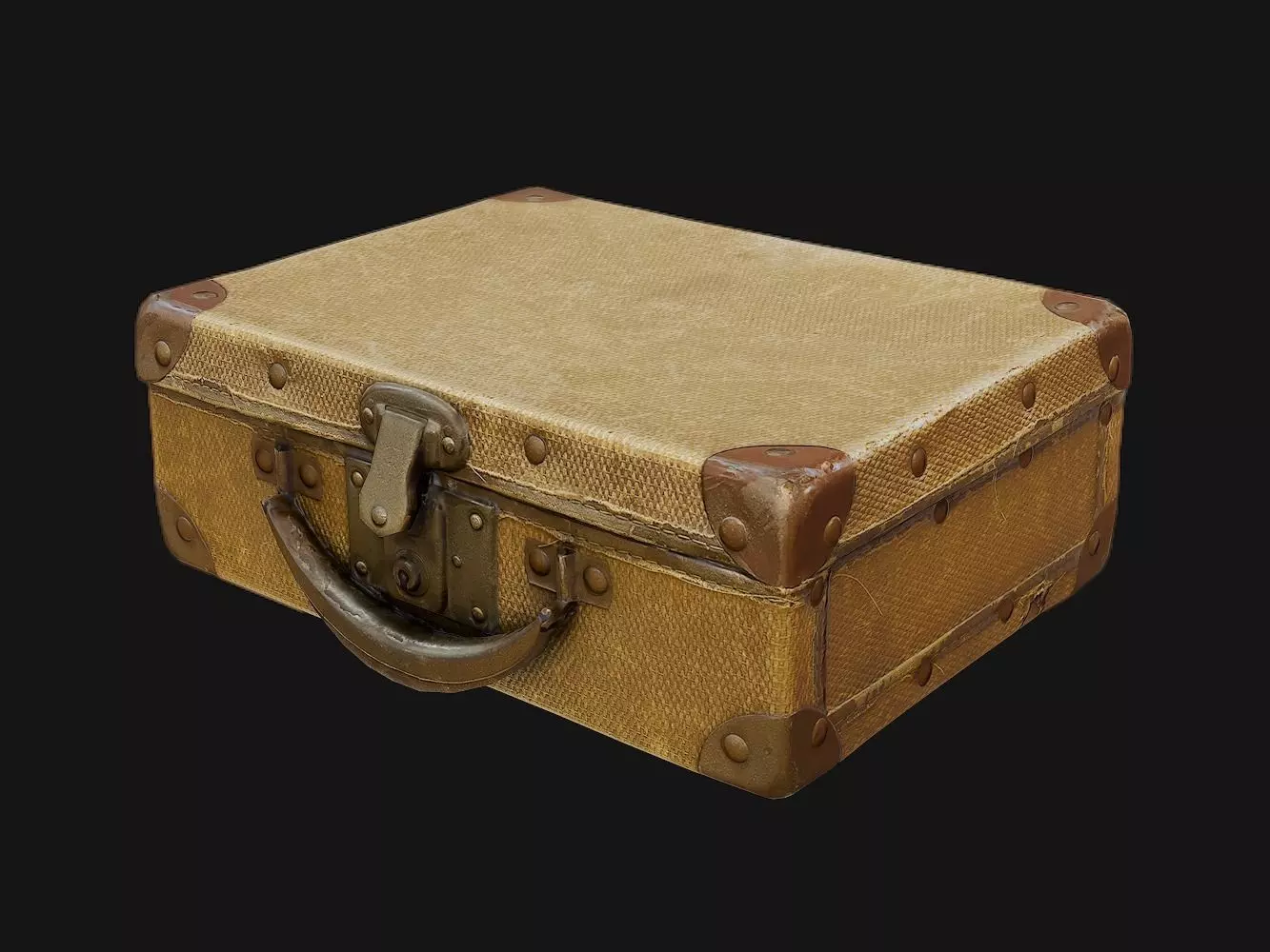 Vintage Suitcase Free low-poly 3D model_0