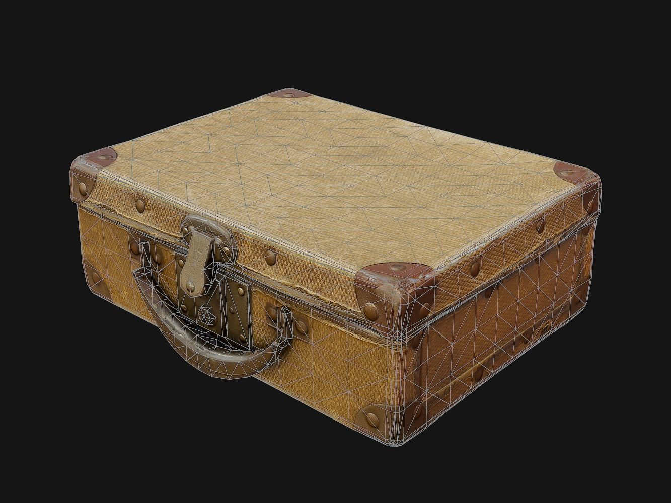 Vintage Suitcase Free low-poly 3D model_9