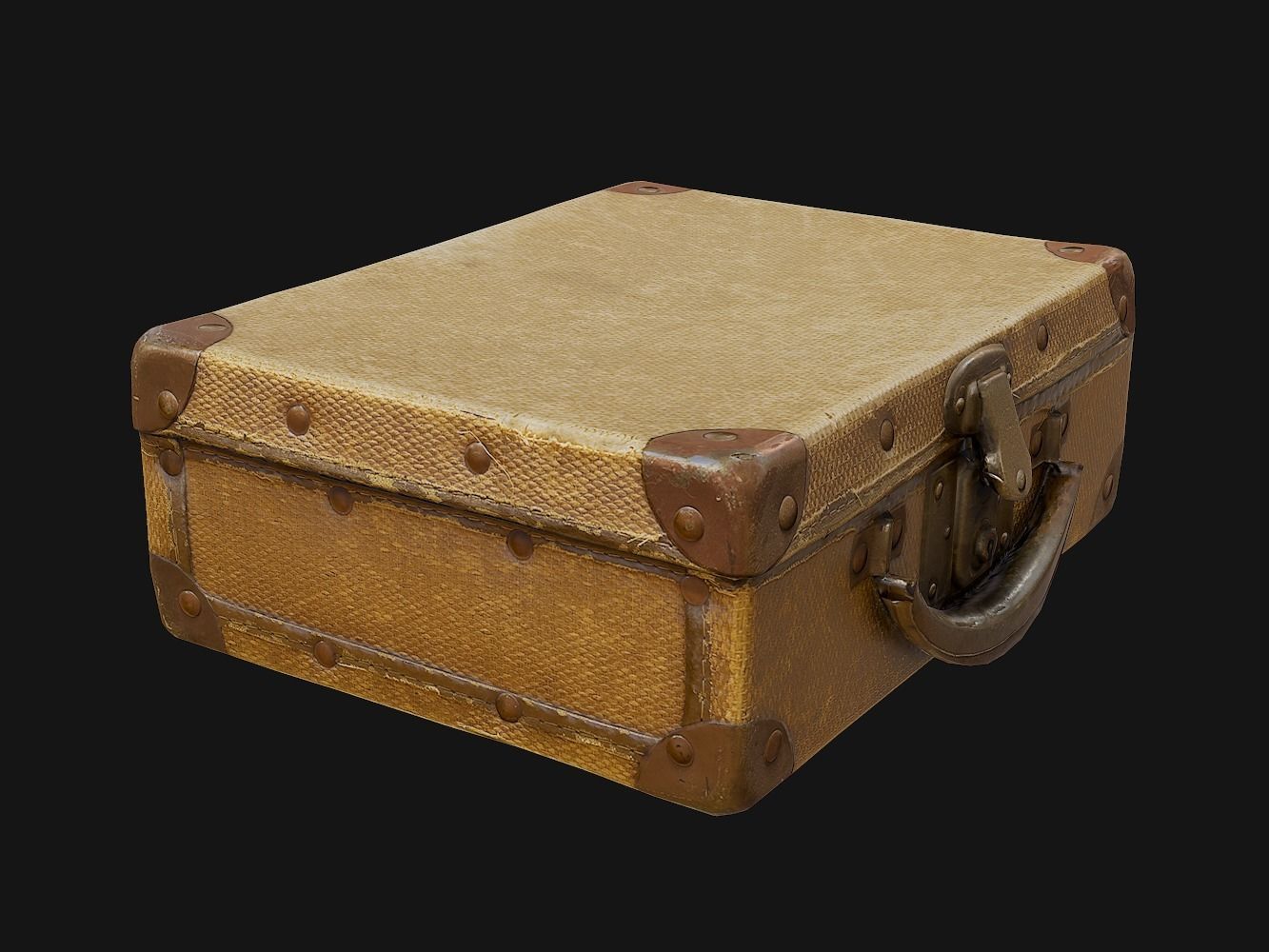 Vintage Suitcase Free low-poly 3D model_6
