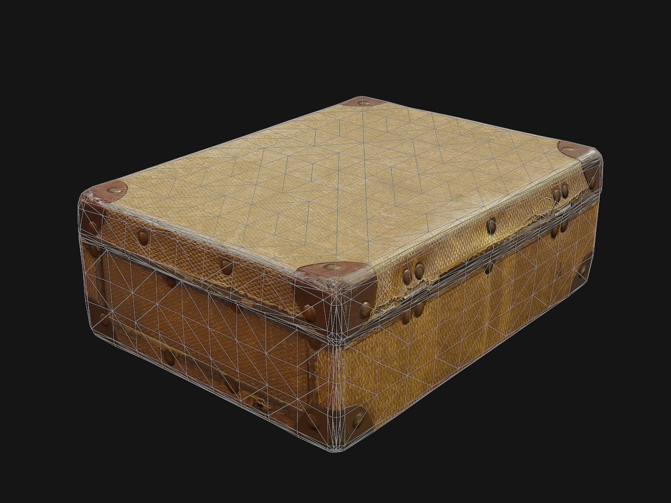 Vintage Suitcase Free low-poly 3D model_10