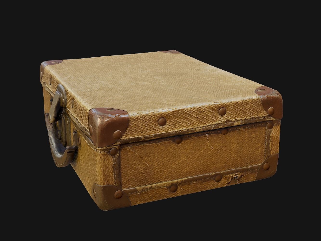 Vintage Suitcase Free low-poly 3D model_2