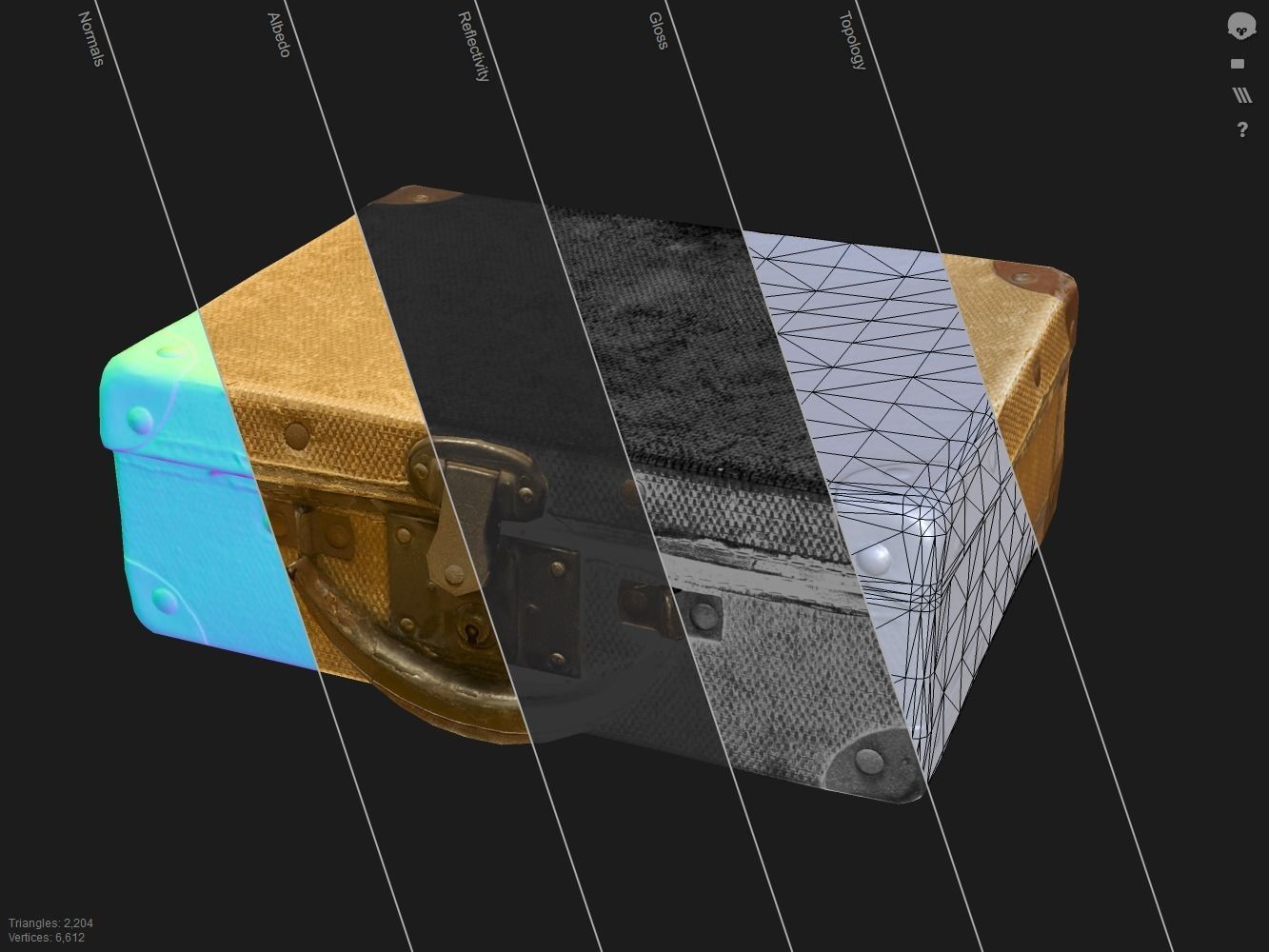 Vintage Suitcase Free low-poly 3D model_11