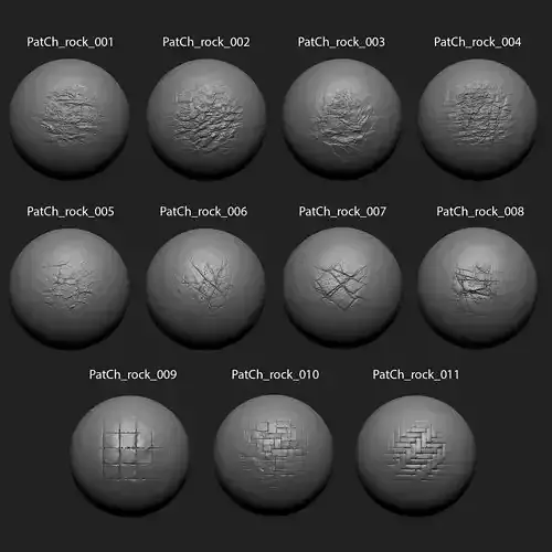 Zbrush Alpha Pack Rock Set3 for Free Texture