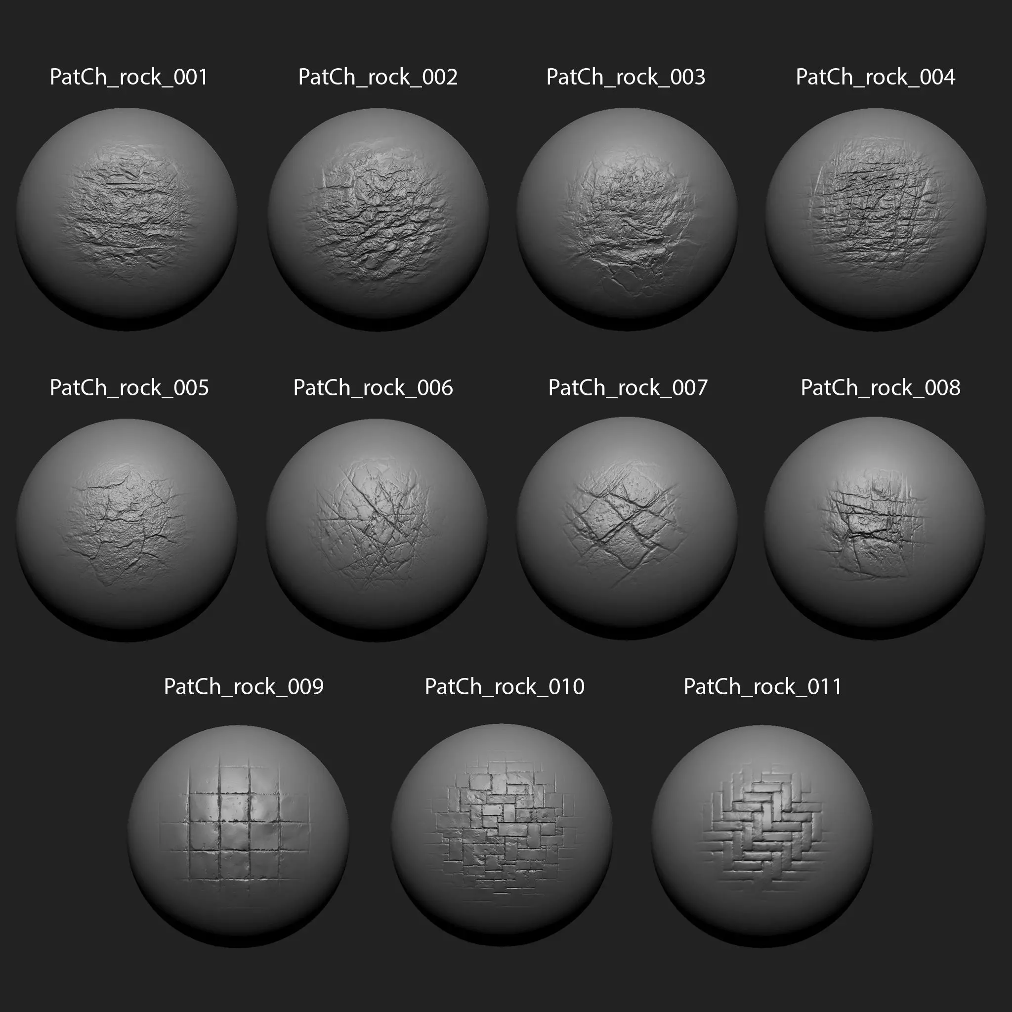 Zbrush Alpha Pack Rock Set3 for Free Texture_0