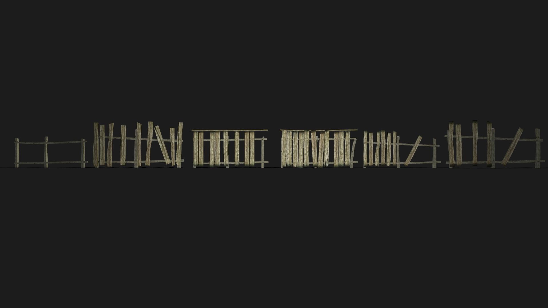 The old fence Low-poly 3D model_11