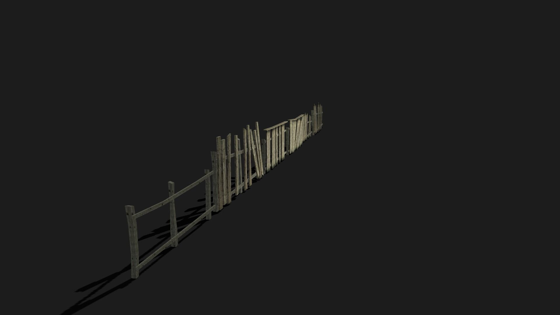 The old fence Low-poly 3D model_12