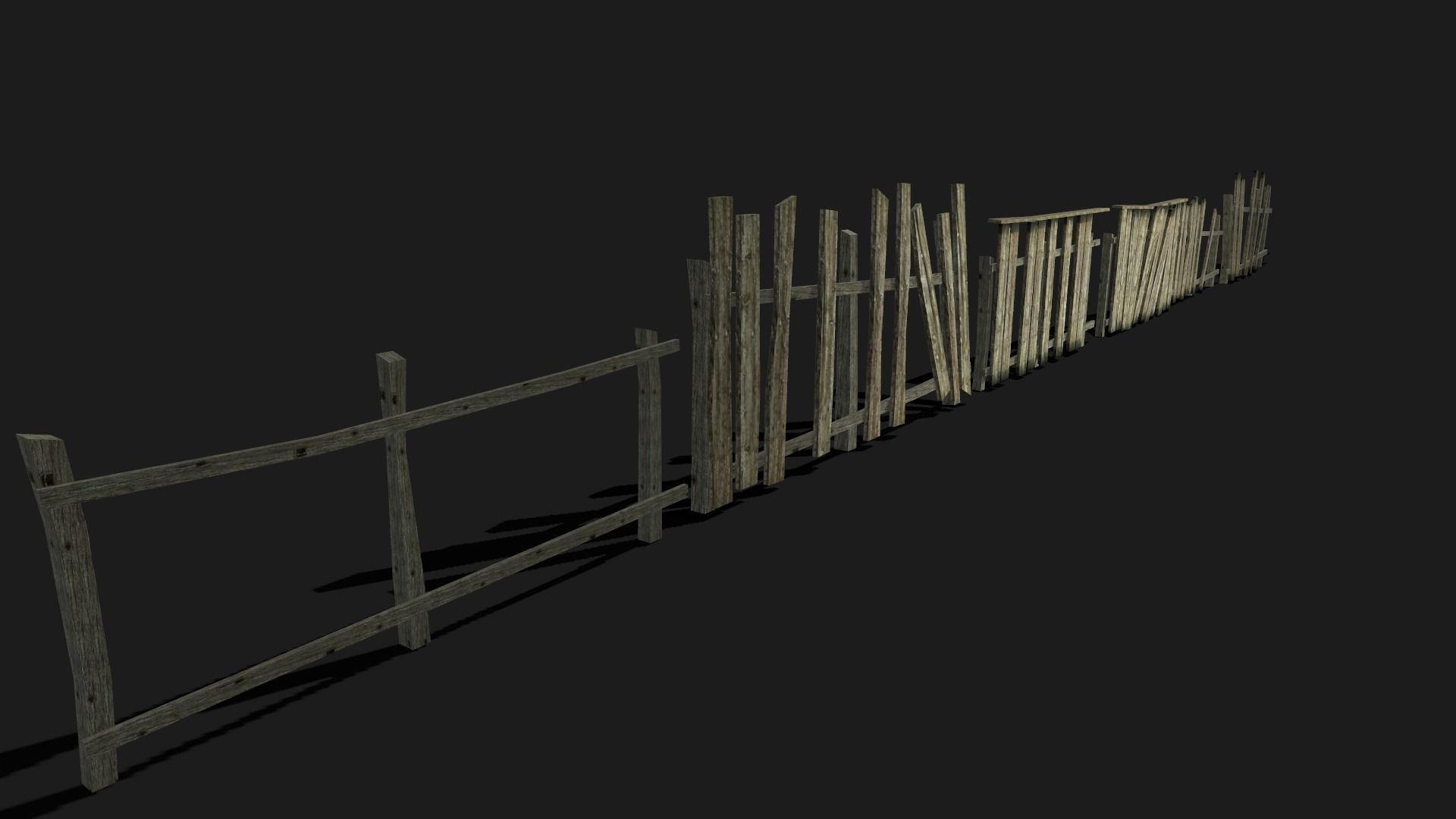 The old fence Low-poly 3D model_16