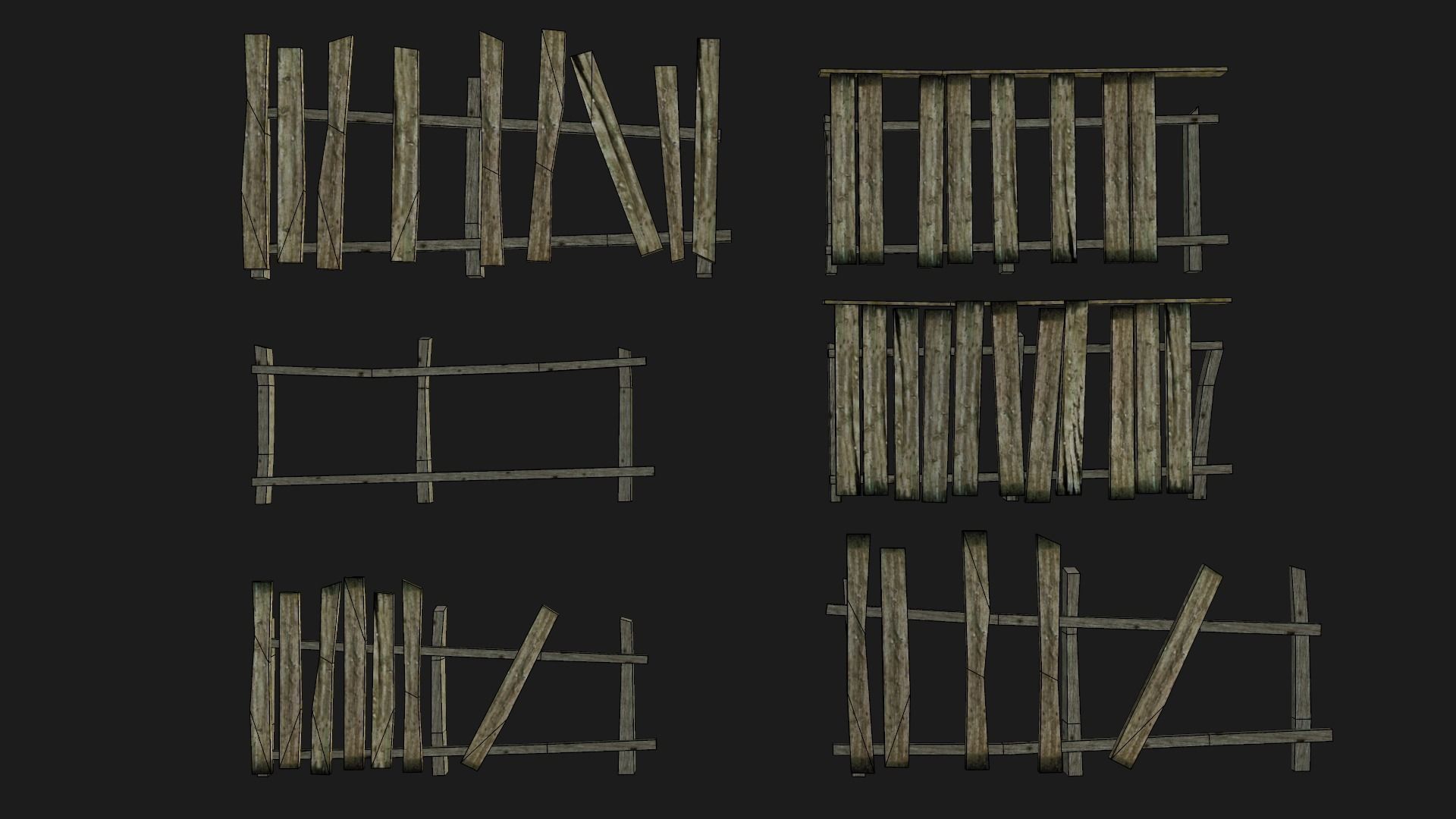 The old fence Low-poly 3D model_17