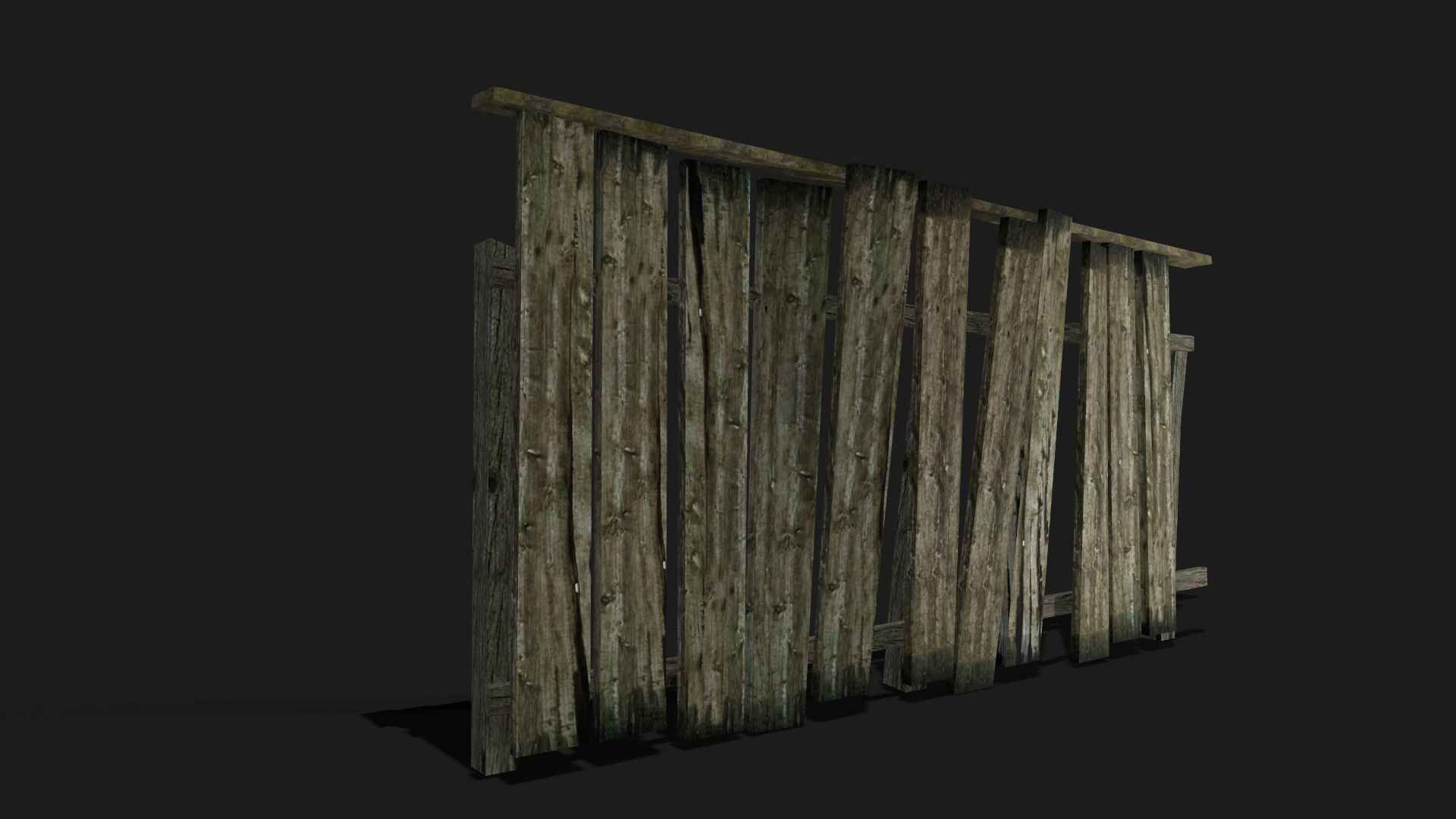 The old fence Low-poly 3D model_10