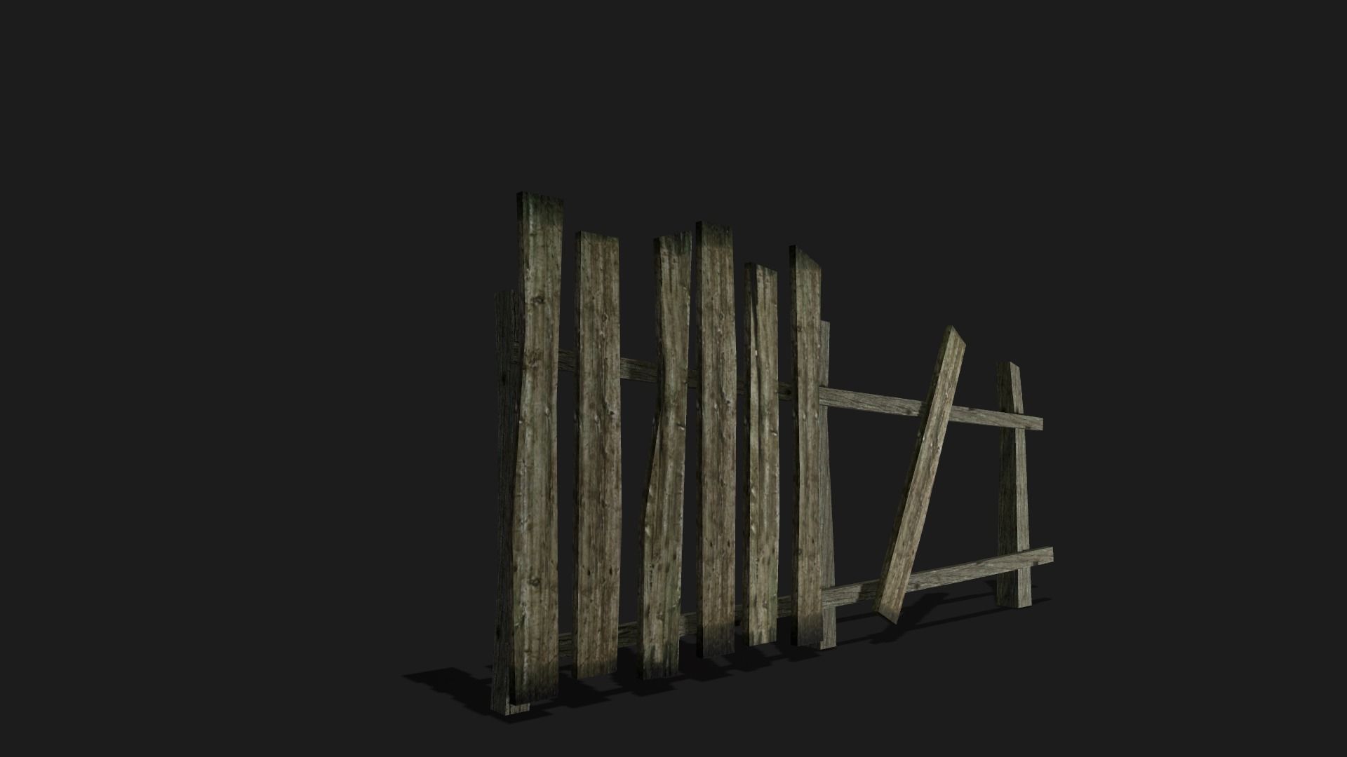 The old fence Low-poly 3D model_9