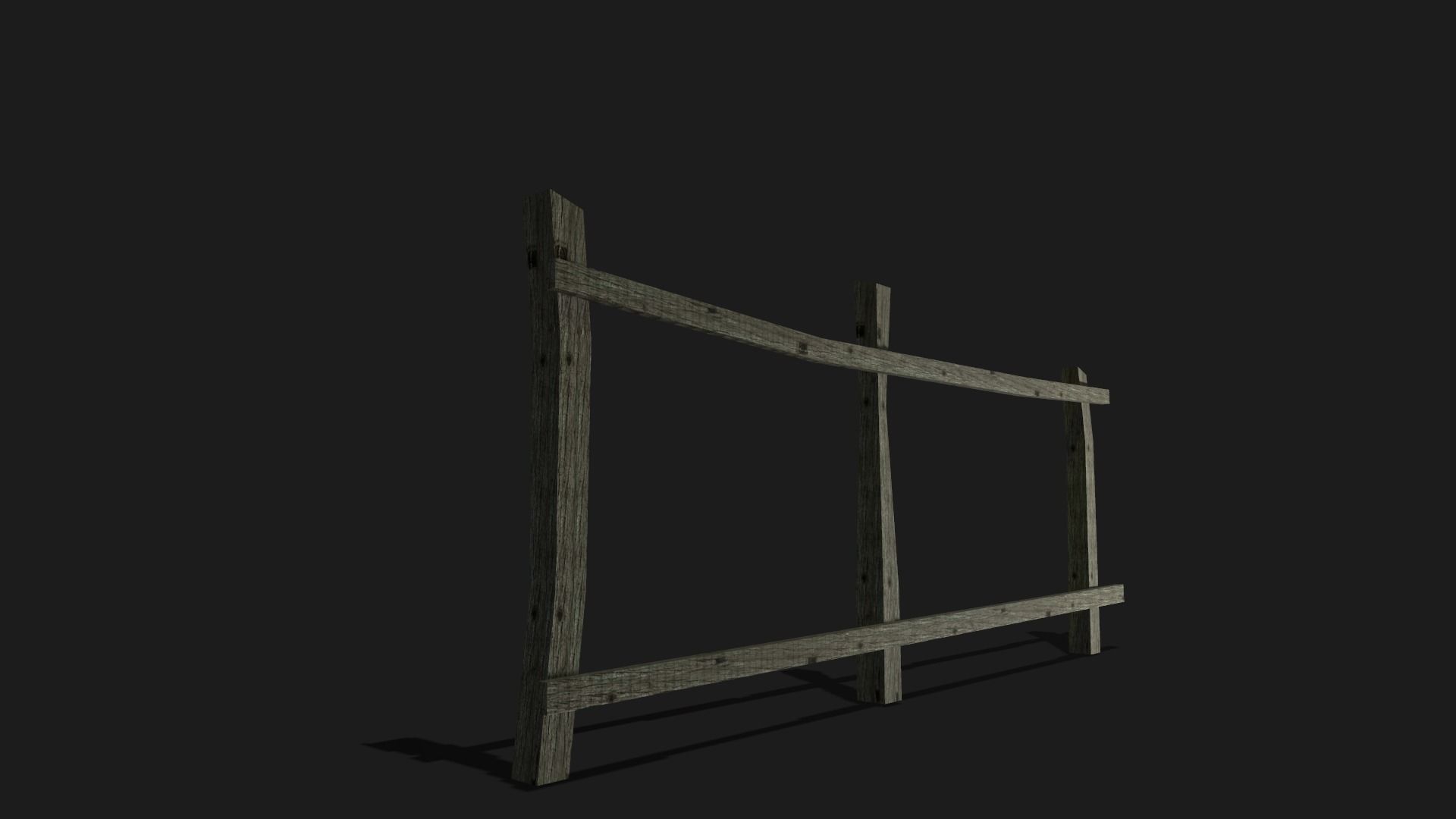 The old fence Low-poly 3D model_5