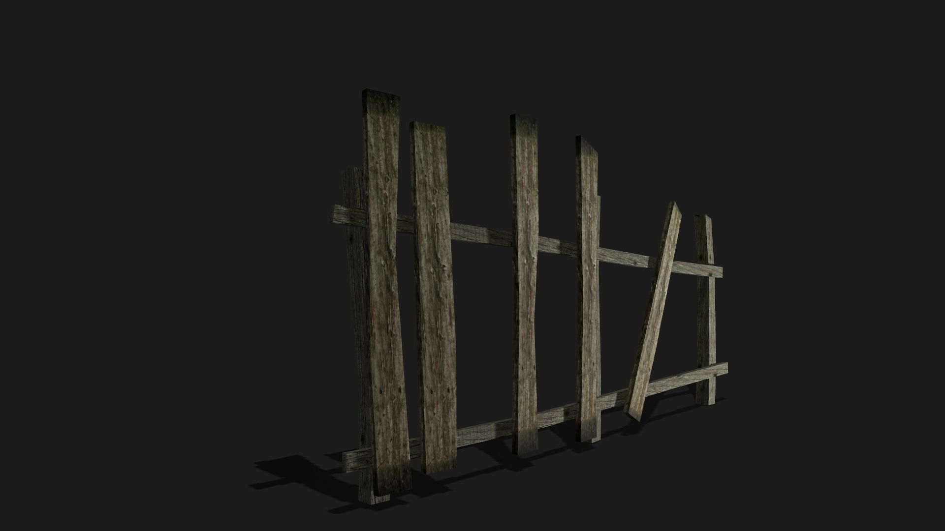 The old fence Low-poly 3D model_7