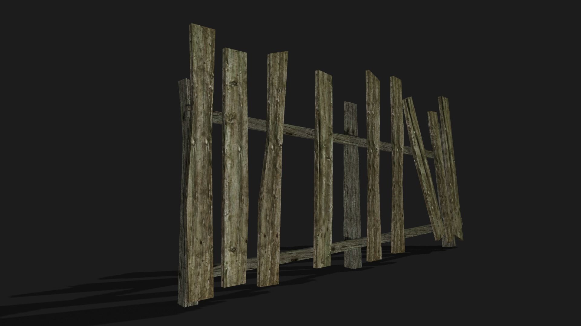 The old fence Low-poly 3D model_6