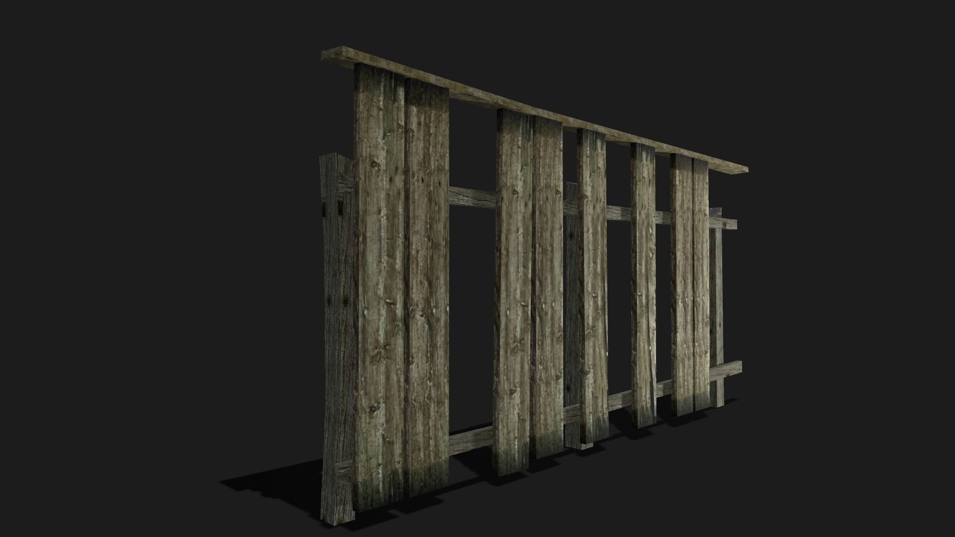 The old fence Low-poly 3D model_8