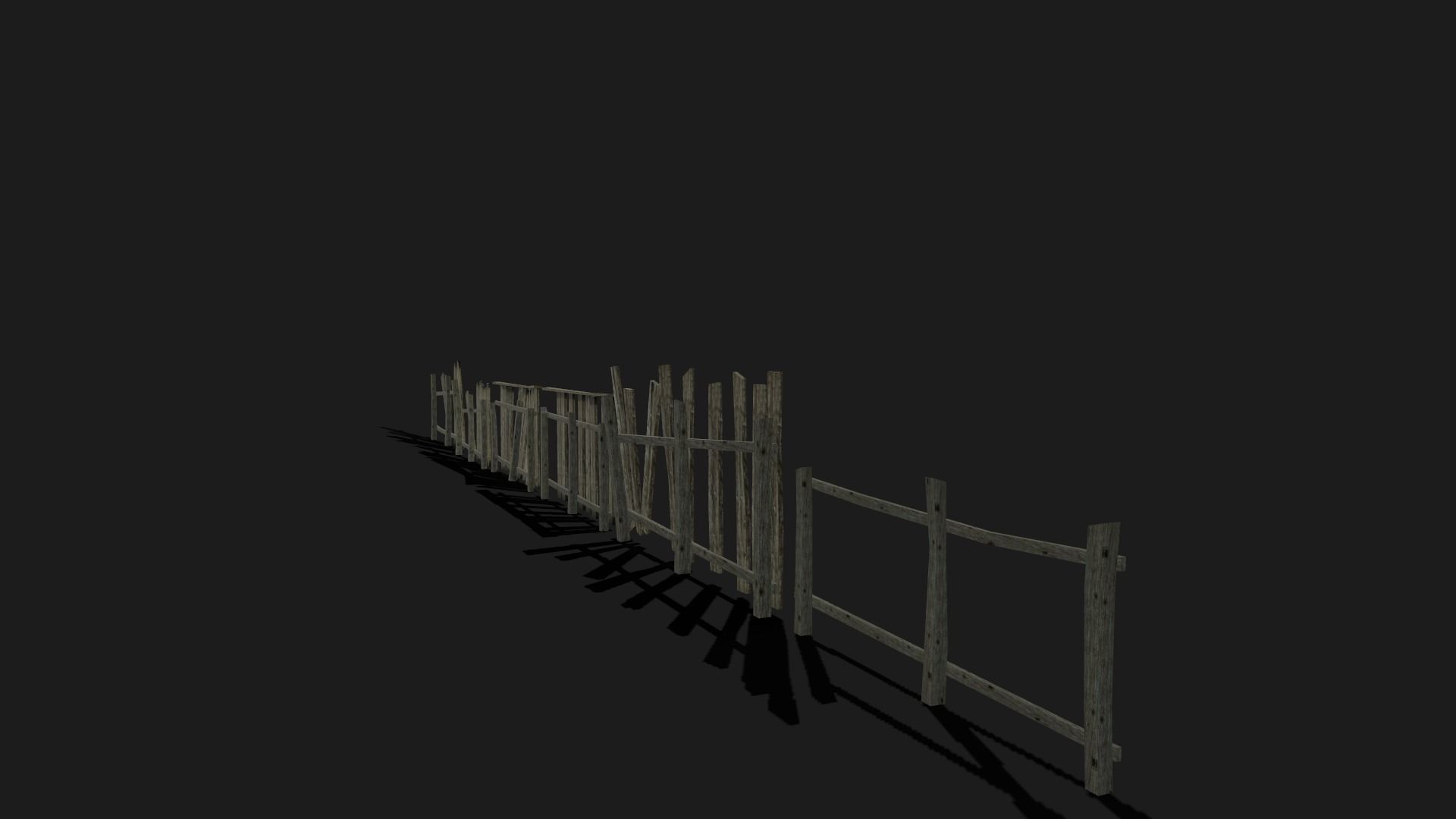 The old fence Low-poly 3D model_13