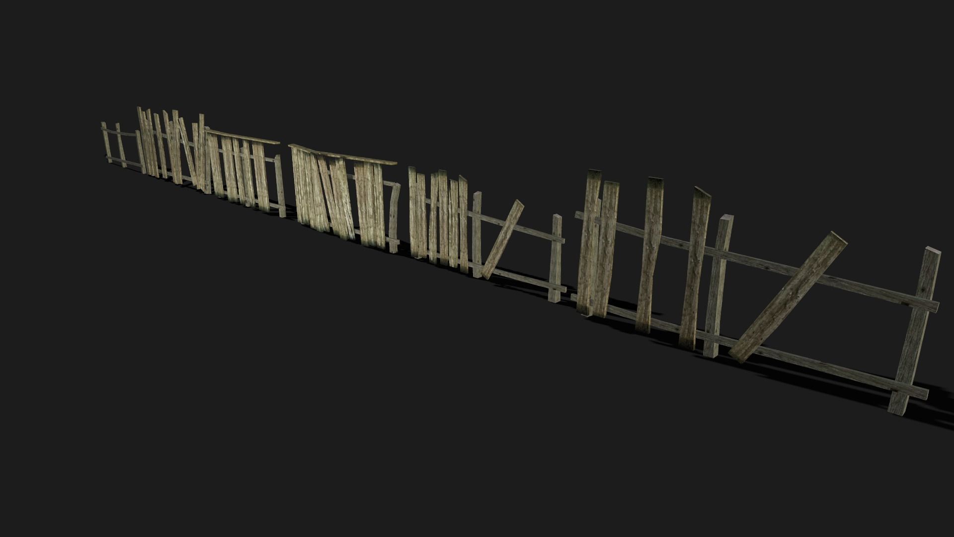 The old fence Low-poly 3D model_15