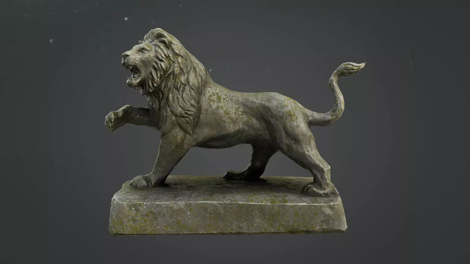 Lion Statue Game Model Low-poly 3D model