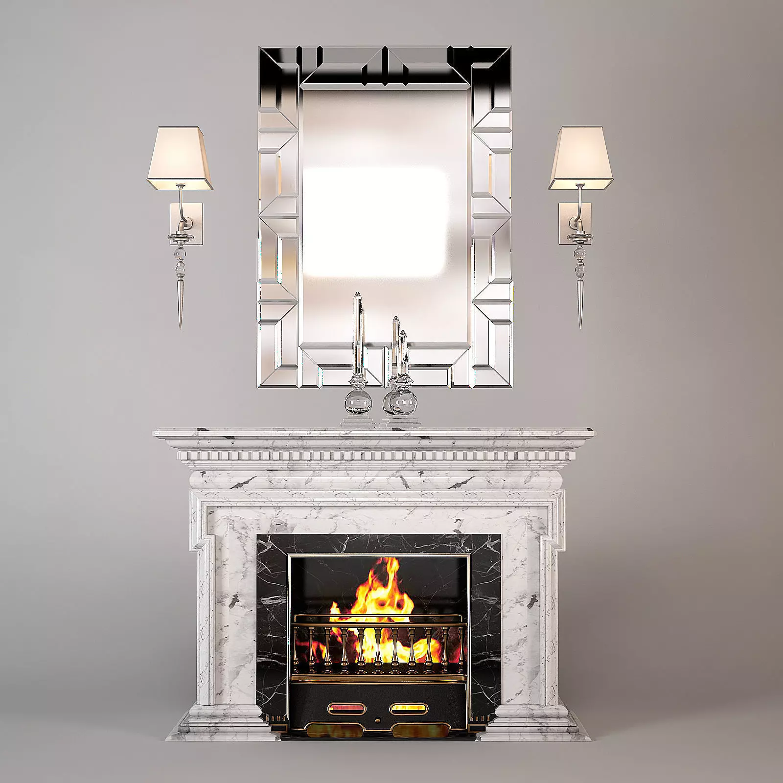 Antique Modern Fireplace 3D model