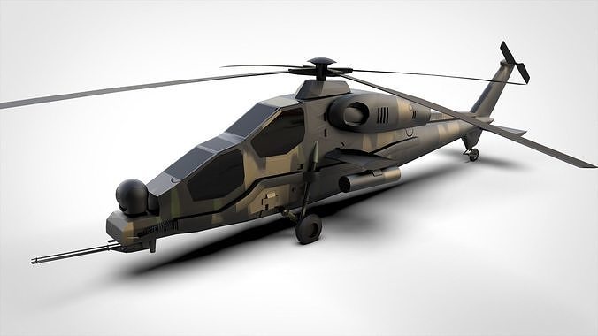 Attack T-129 Low Poly Model Low-poly 3D model