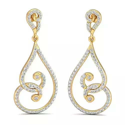 Drop Shaped Drop Earrings With Diamonds  11