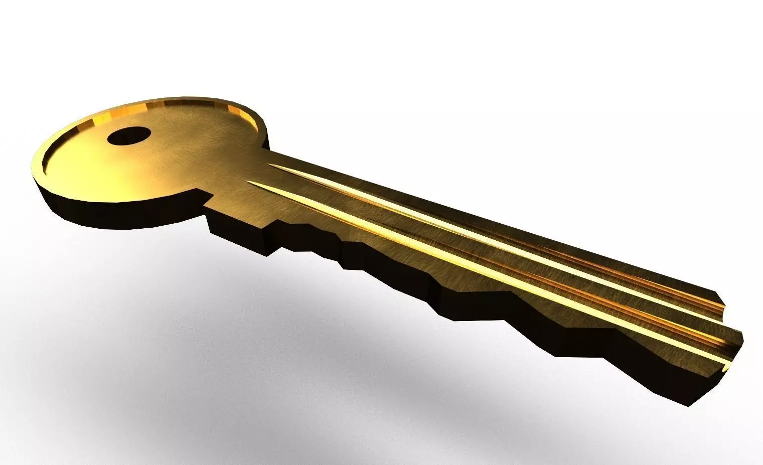 Door key 3D model Low-poly 3D model_0
