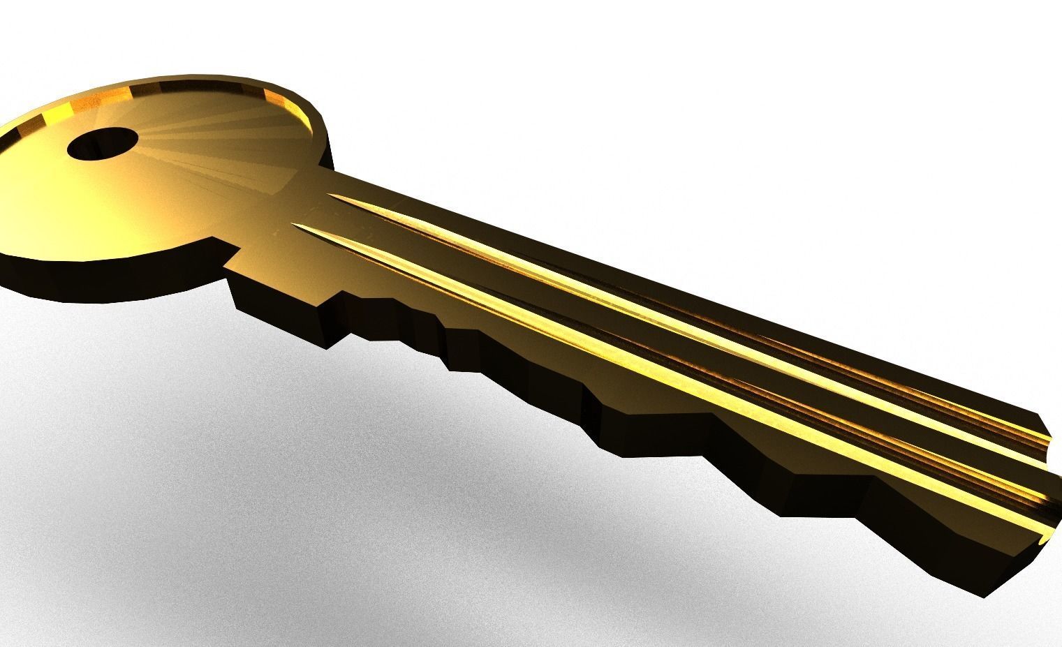 Door key 3D model Low-poly 3D model_1