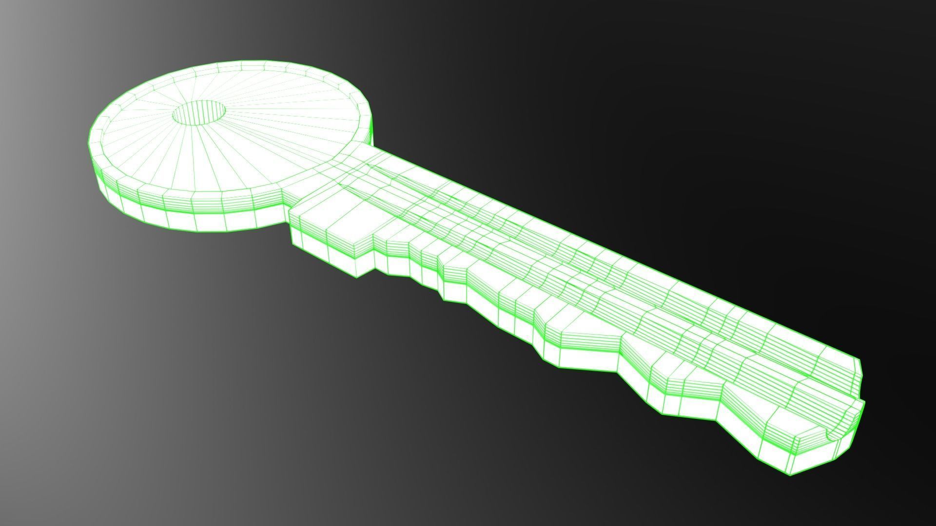 Door key 3D model Low-poly 3D model_3