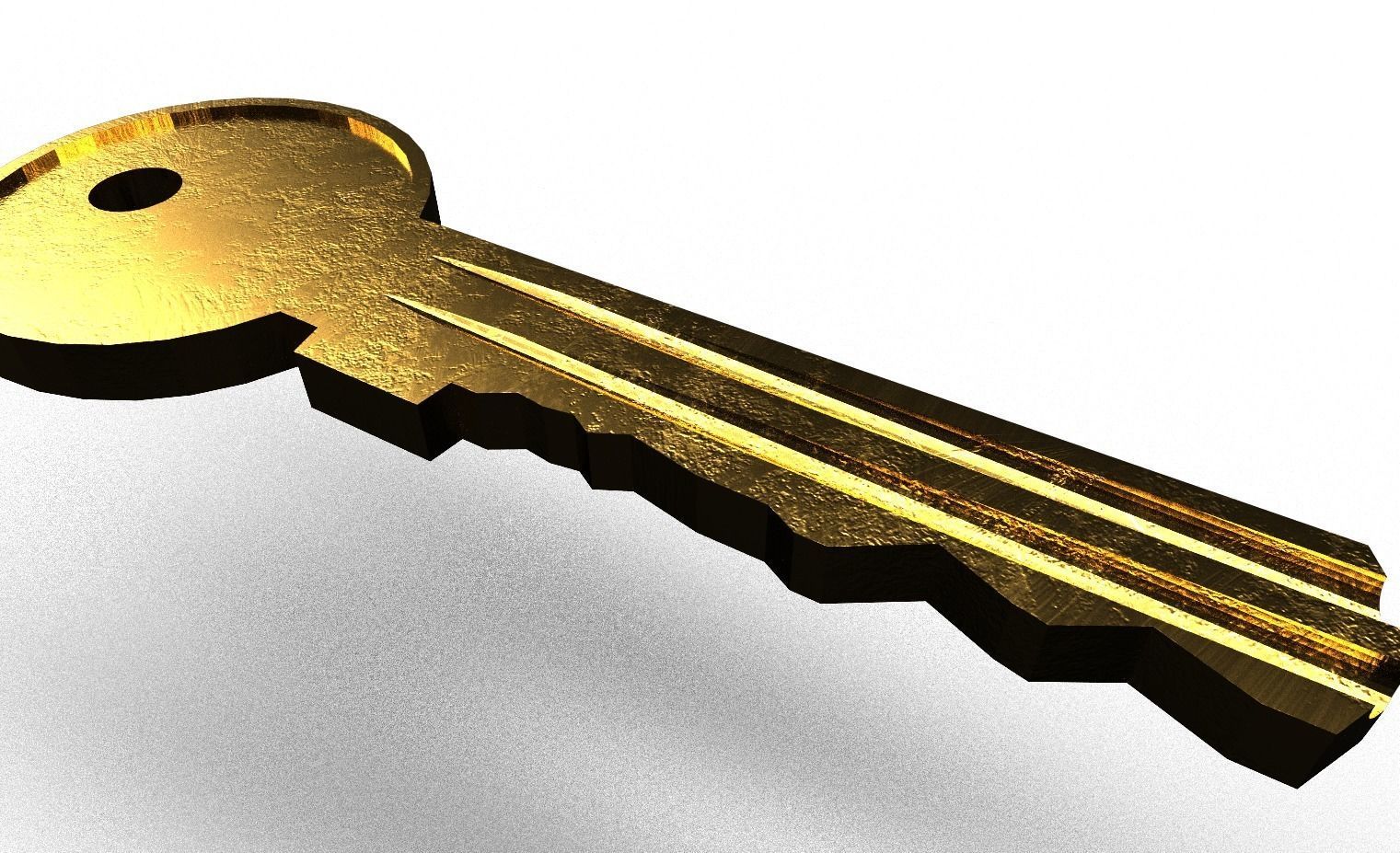 Door key 3D model Low-poly 3D model_2