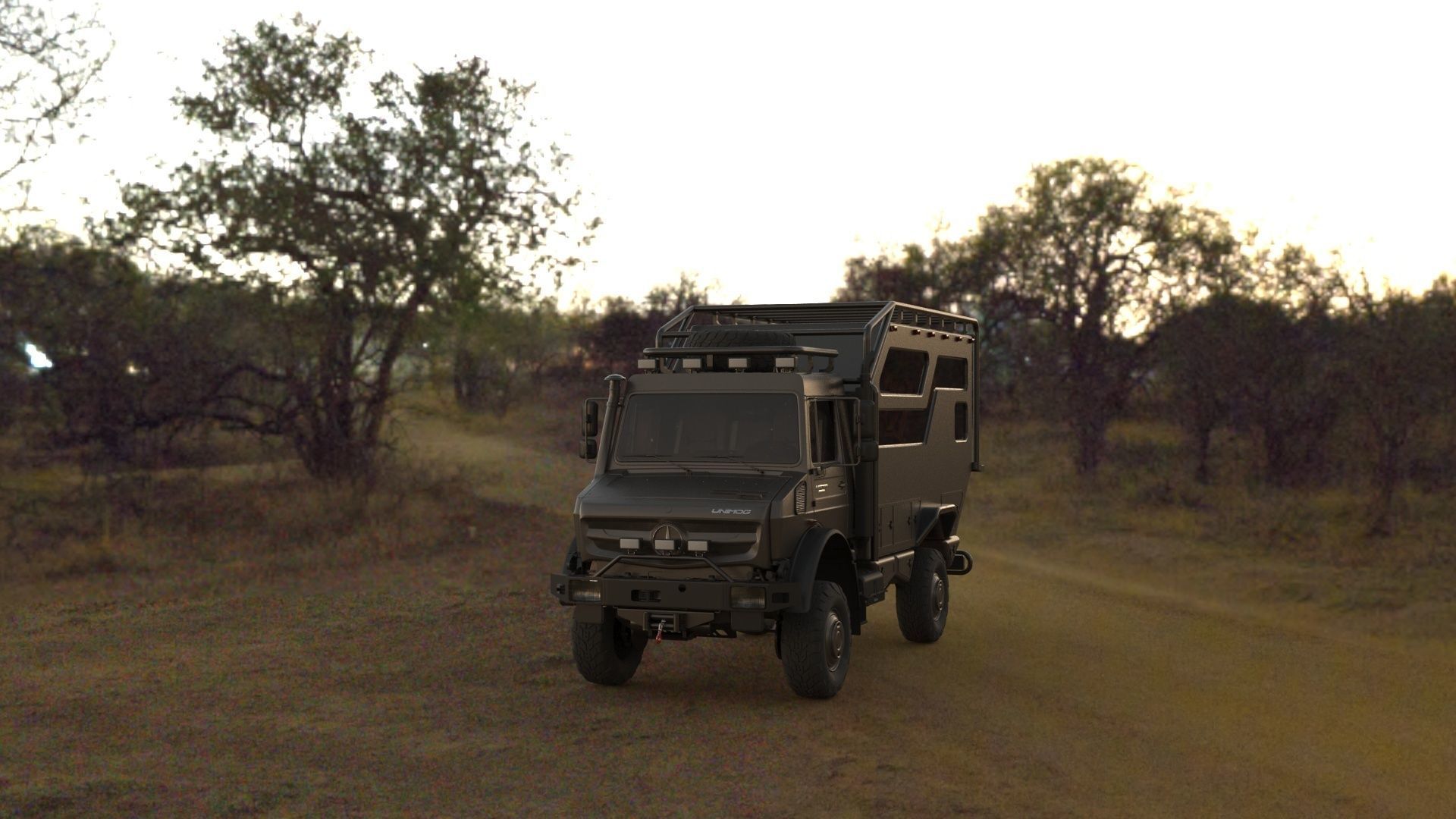 Mercedes Unimog Luxury Caravan Low-poly 3D model_5